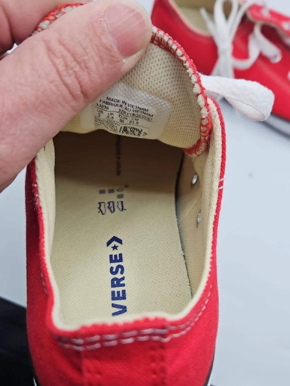 Converse Kids Red Canvas Lace-Up Sneakers with White Soles